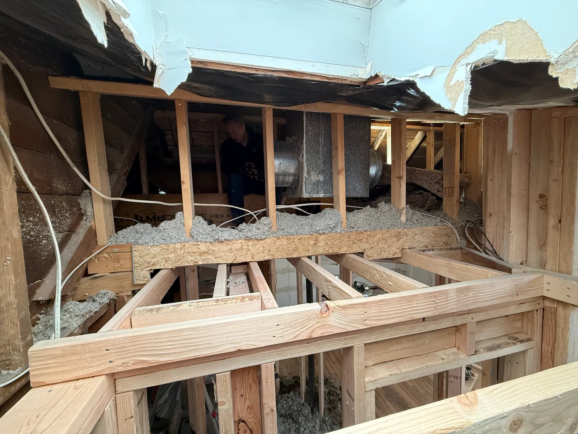 Ductwork accessed for cleaning and repair