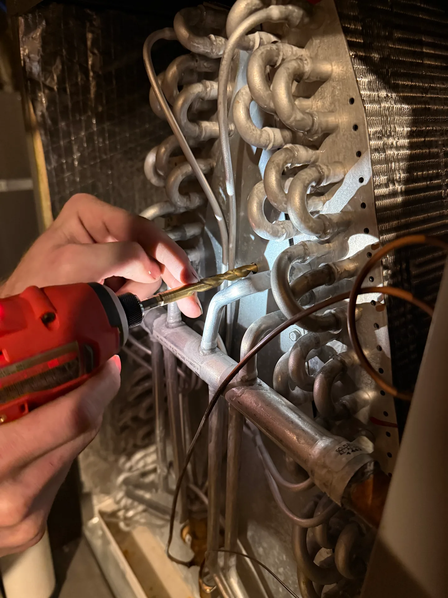 Servicing an evaporator coil during a maintenance visit
