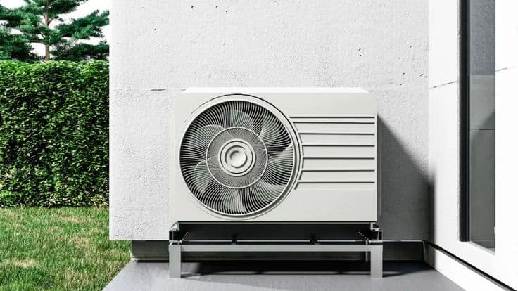 Modern ductless mini-split system mounted outside a residential home in West Jordan, Utah.